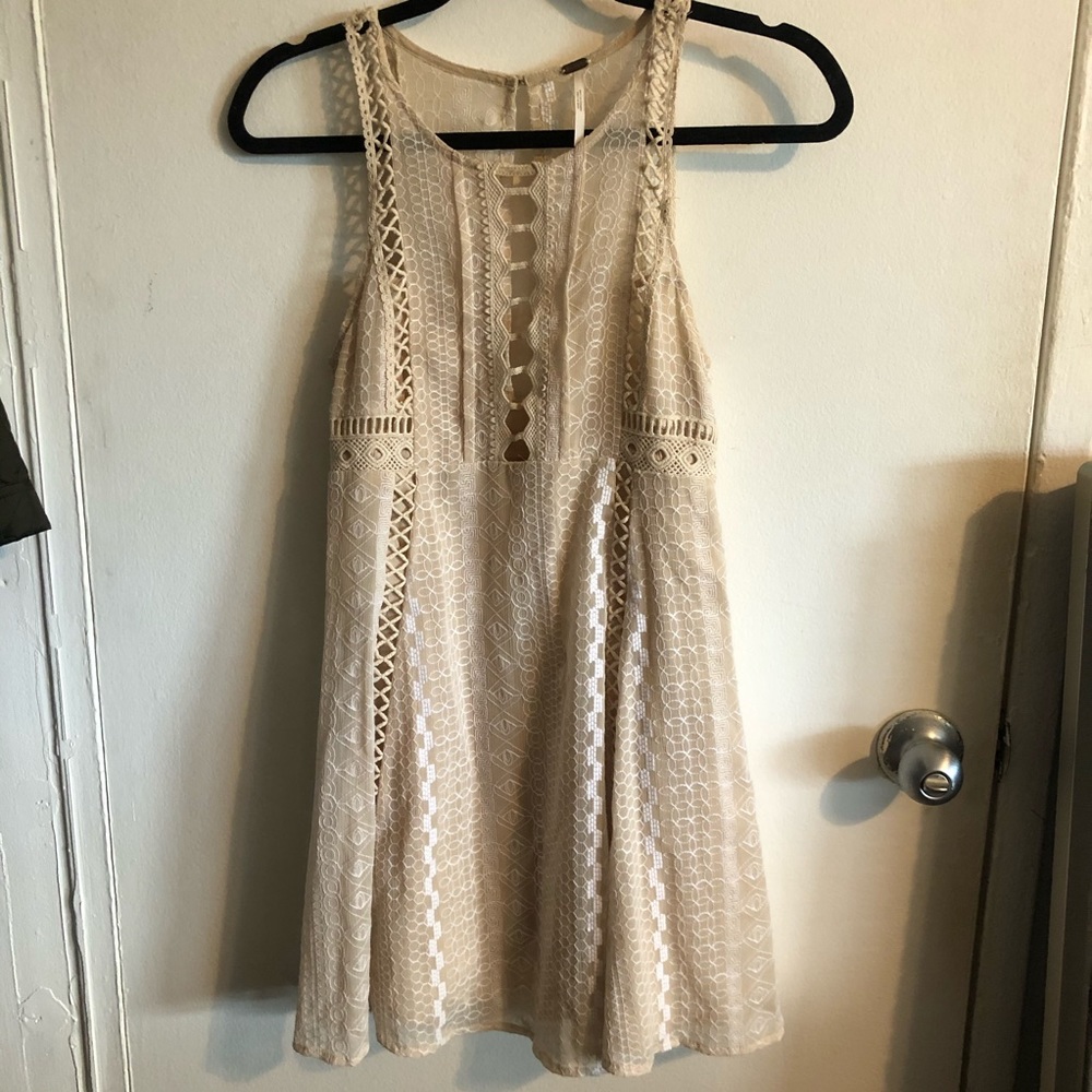 Crochet Lace Cutout Summer Dress